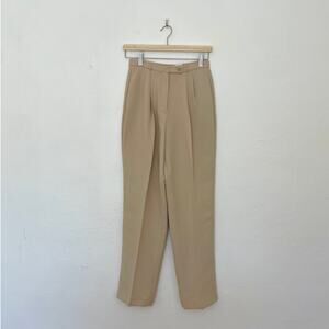 Vintage Worthington - Cream Pleated High Rise Trouser Pants